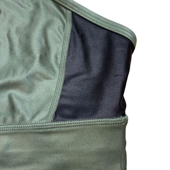 Ladies All Access Shimmer Zipper Front Sports Bra Green Size XS - Picture 4 of 9